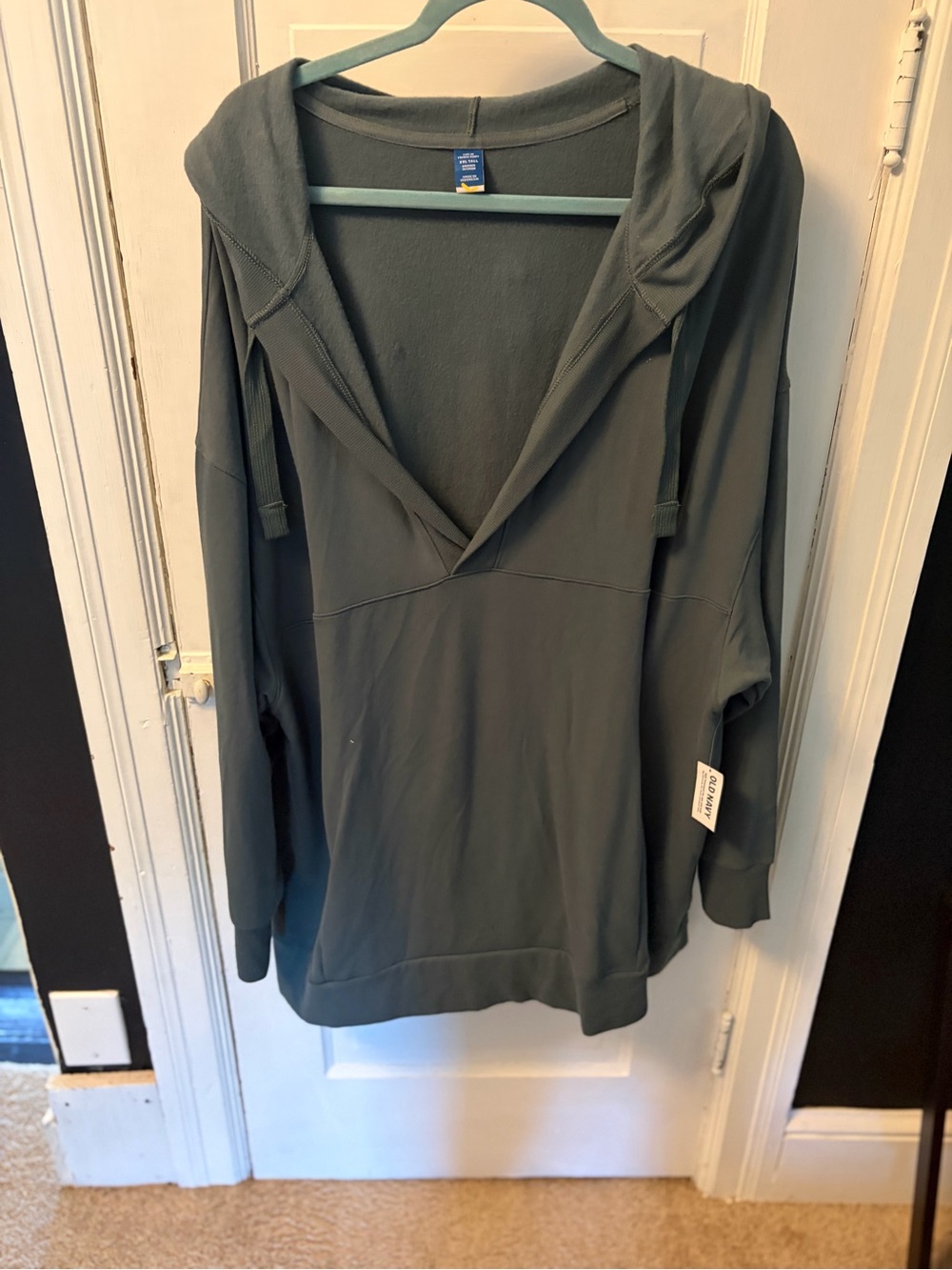 Old Navy Women's Olive Green Hooded Pullover Top